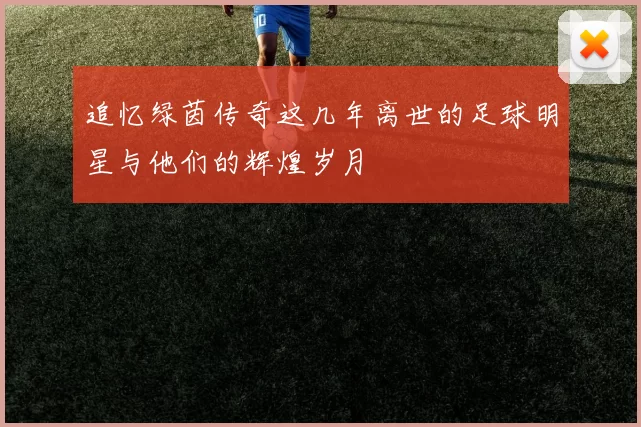 追忆绿茵传奇这几年离世的足球明星与他们的辉煌岁月
